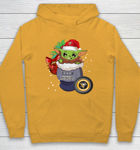Pittsburgh Penguins Christmas Baby Yoda Star Wars Funny Happy NHL Hoodie 3