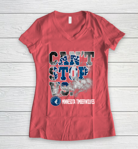 NBA Minnesota Timberwolves Basketball Can't Stop Vs Women's V-Neck T-Shirt 4