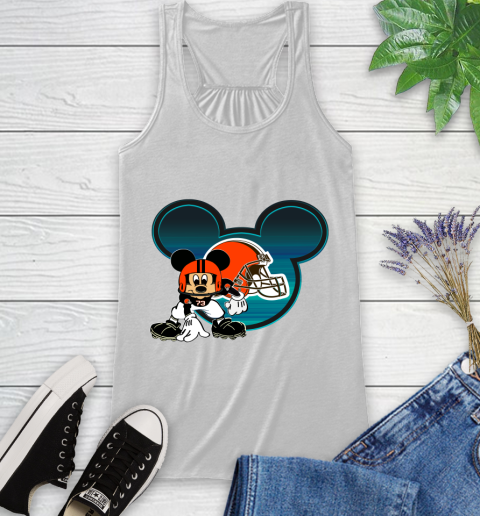 NFL Cleveland Browns Mickey Mouse Disney Football T Shirt Racerback Tank