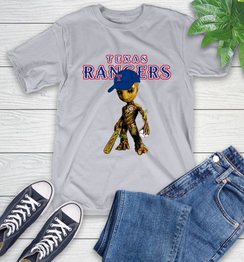 MLB Texas Rangers Groot Guardians Of The Galaxy Baseball T-Shirt 6