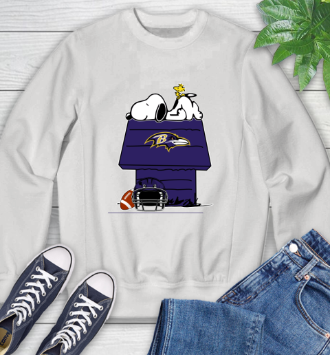 Baltimore Ravens NFL Football Snoopy Woodstock The Peanuts Movie Sweatshirt