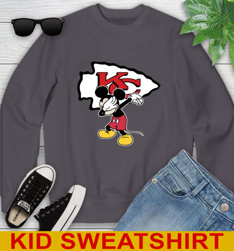Kansas City Chiefs NFL Football Dabbing Mickey Disney Sports Youth Sweatshirt 6