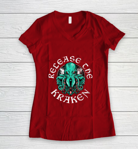Release The Kraken Women's V-Neck T-Shirt 8