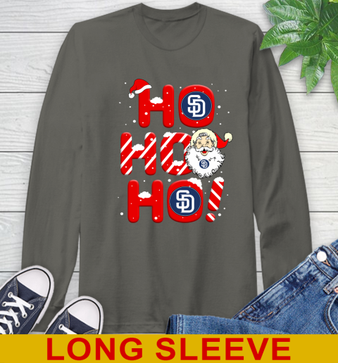 San Diego Padres MLB Baseball Ho Ho Ho Santa Claus Merry Christmas Shirt Long Sleeve T-Shirt 10