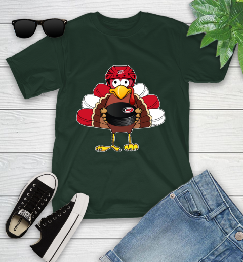 Carolina Hurricanes Turkey Thanksgiving Day Youth T-Shirt 5
