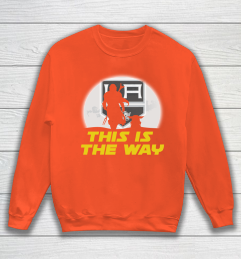 Los Angeles Kings NHL Ice Hockey Star Wars Yoda And Mandalorian This Is The Way Sweatshirt 3