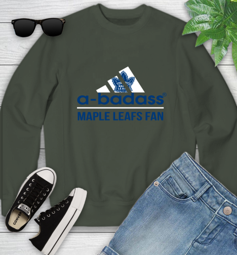 NHL A Badass Toronto Maple Leafs Fan Adidas Hockey Sports Youth Sweatshirt 9