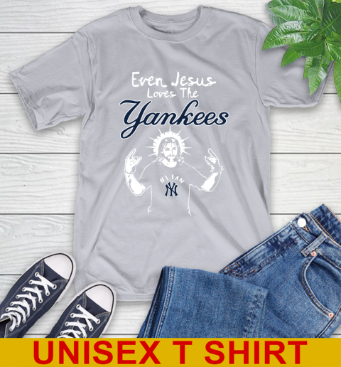 New York Yankees MLB Baseball Even Jesus Loves The Yankees Shirt T-Shirt 5