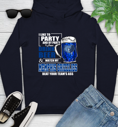 NBA Drink Beer and Watch My Memphis Grizzlies Beat Your Team's Ass Basketball Youth Hoodie 3