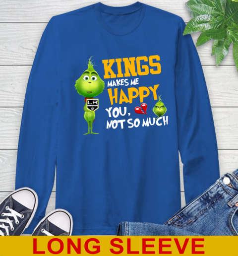 NHL Los Angeles Kings Makes Me Happy You Not So Much Grinch Hockey Sports Long Sleeve T-Shirt 11