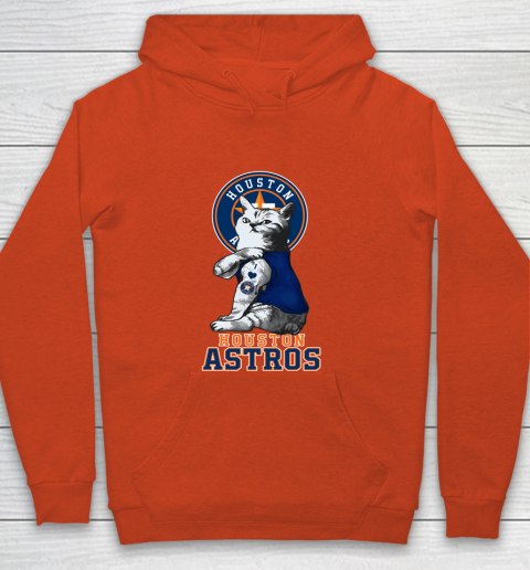 MLB Baseball My Cat Loves Houston Astros Youth Hoodie 3