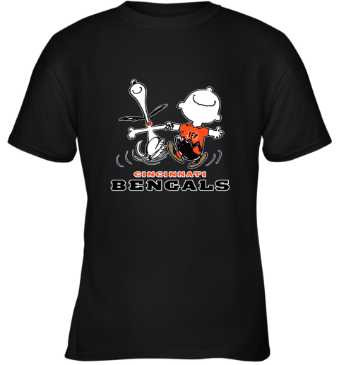 Snoopy And Charlie Brown Happy Cincinnati Bengals Fans Youth T-Shirt