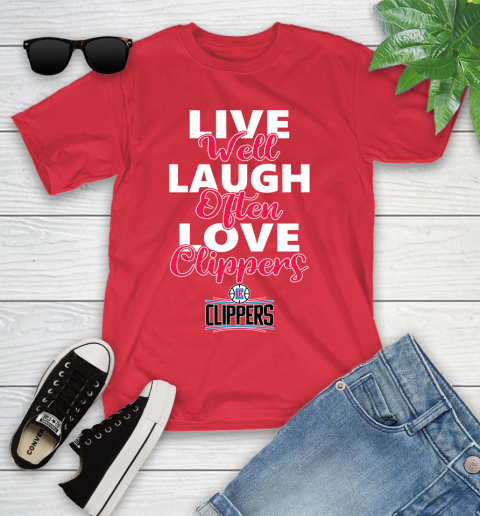 NBA Basketball LA Clippers Live Well Laugh Often Love Shirt Youth T-Shirt 11