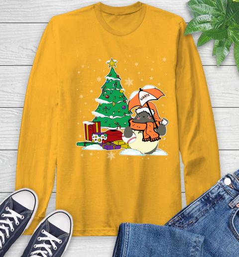 San Francisco Giants MLB Baseball Cute Tonari No Totoro Christmas Sports Long Sleeve T-Shirt 2