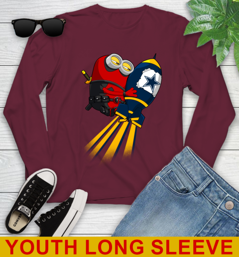 NFL Football Dallas Cowboys Deadpool Minion Marvel Shirt Youth Long Sleeve 6