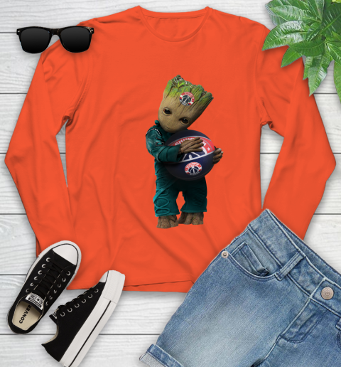 NBA Groot Guardians Of The Galaxy Basketball Sports Washington Wizards Youth Long Sleeve 4