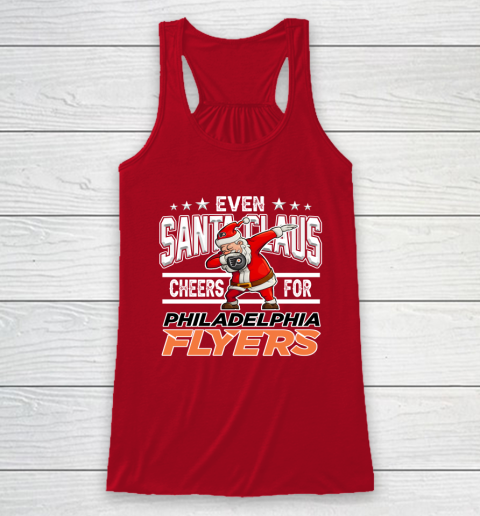 Philadelphia Flyers Even Santa Claus Cheers For Christmas NHL Racerback Tank 4