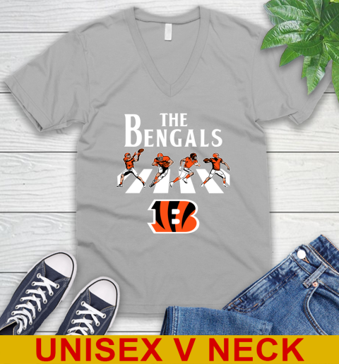NFL Football Cincinnati Bengals The Beatles Rock Band Shirt V-Neck T-Shirt 3