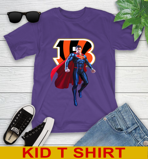 NFL Superman DC Sports Football Cincinnati Bengals Youth T-Shirt 4