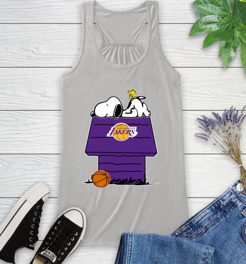 Los Angeles Lakers NBA Basketball Snoopy Woodstock The Peanuts Movie Racerback Tank