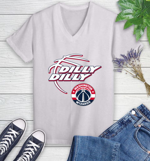 NBA Washington Wizards Dilly Dilly Basketball Sports Women's V-Neck T-Shirt