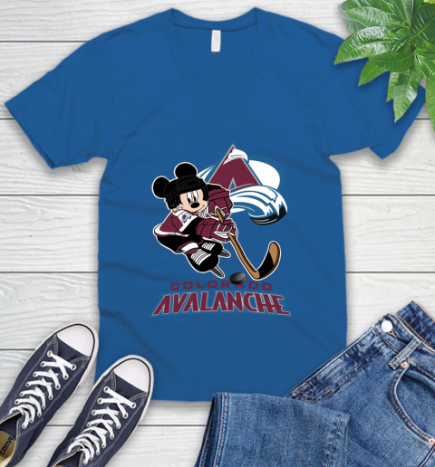 NHL Colorado Avalanche Mickey Mouse Disney Hockey T Shirt V-Neck T-Shirt 6