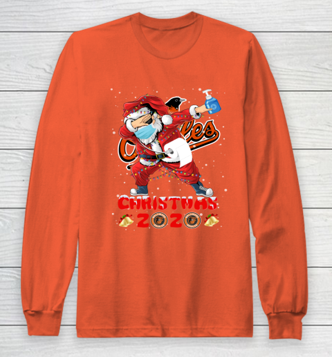 Baltimore Orioles Funny Santa Claus Dabbing Christmas 2020 MLB Long Sleeve T-Shirt 3