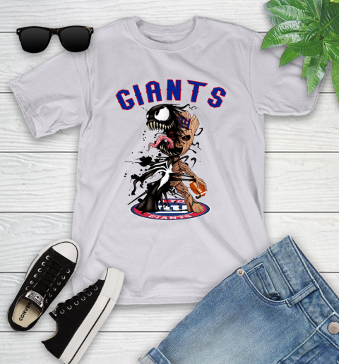 NFL New York Giants Football Venom Groot Guardians Of The Galaxy Youth T-Shirt 4