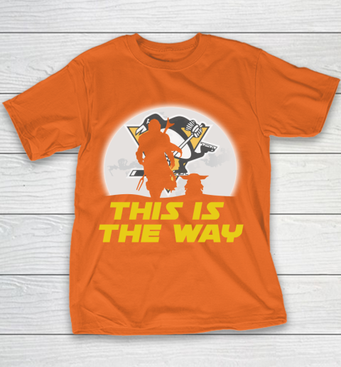 Pittsburgh Penguins NHL Ice Hockey Star Wars Yoda And Mandalorian This Is The Way Youth T-Shirt 4