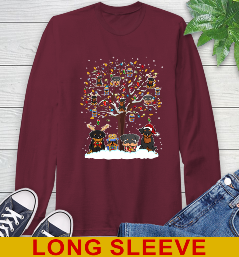 Rottweiler dog pet lover light christmas tree shirt 202