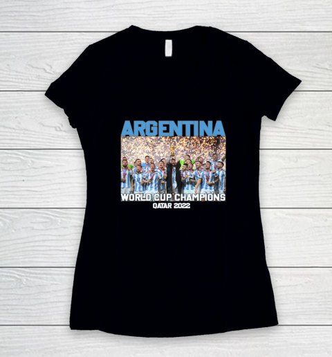 Argentina World Cup Champions Qatar 2022 Women's V-Neck T-Shirt
