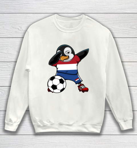 Dabbing Penguin Netherlands Soccer Fan Jersey Football Lover Sweatshirt