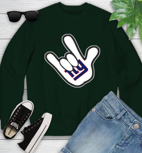 New York Giants NFL Football Mickey Rock Hand Disney Youth Sweatshirt 10