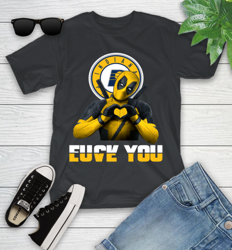 NBA Indiana Pacers Deadpool Love You Fuck You Basketball Sports Youth T-Shirt