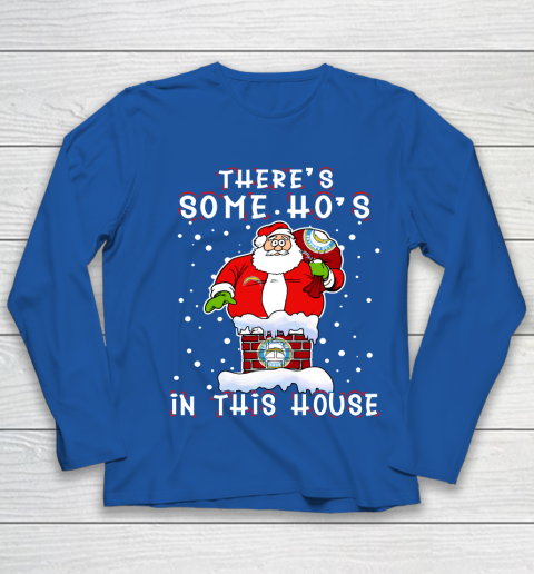 Los Angeles Chargers Christmas There Is Some Hos In This House Santa Stuck In The Chimney NFL Youth Long Sleeve 7