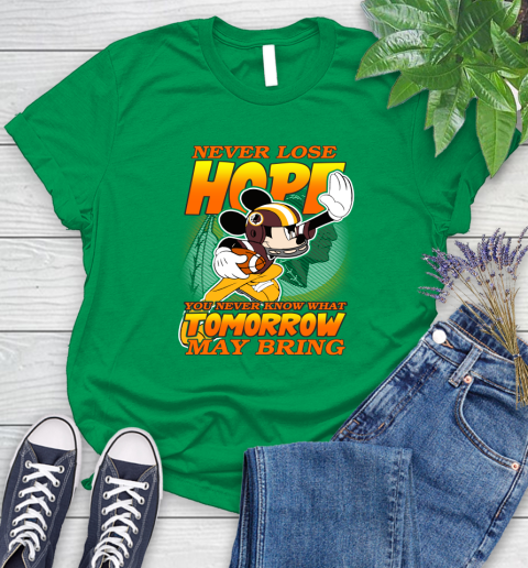 Washington Redskins NFL Football Mickey Disney Never Lose Hope Women's T-Shirt 9