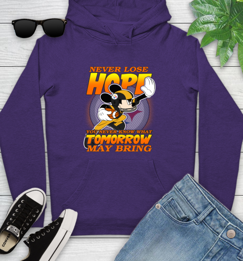 Pittsburgh Steelers NFL Football Mickey Disney Never Lose Hope Youth Hoodie 6 Pittsburgh Steelers NFL Football Mickey Disney Never Lose Hope Youth Hoodie - Image 6
