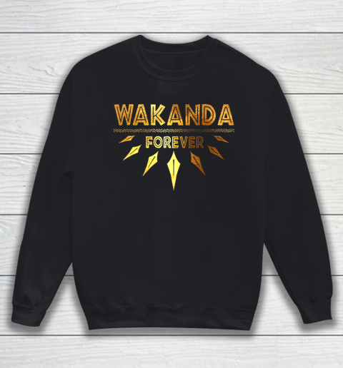 Wakanda Forever Gold Foil Black Panther Sweatshirt