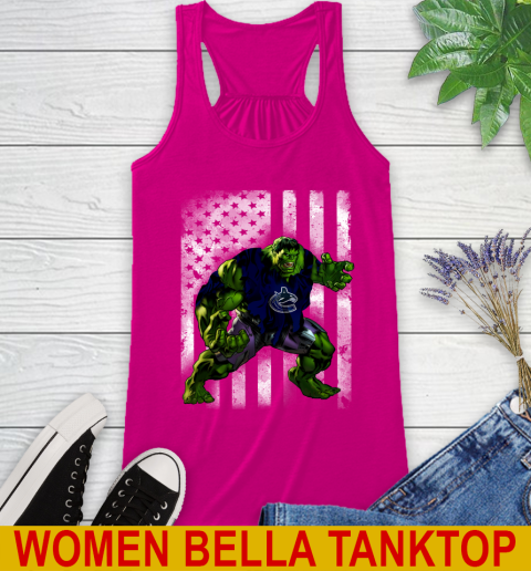 Vancouver Canucks Hulk Marvel Avengers NHL Hockey American Flag Racerback Tank 6
