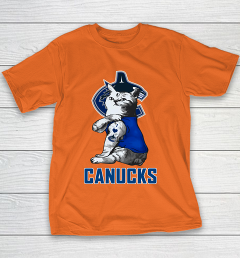 NHL My Cat Loves Vancouver Canucks Hockey Youth T-Shirt 4