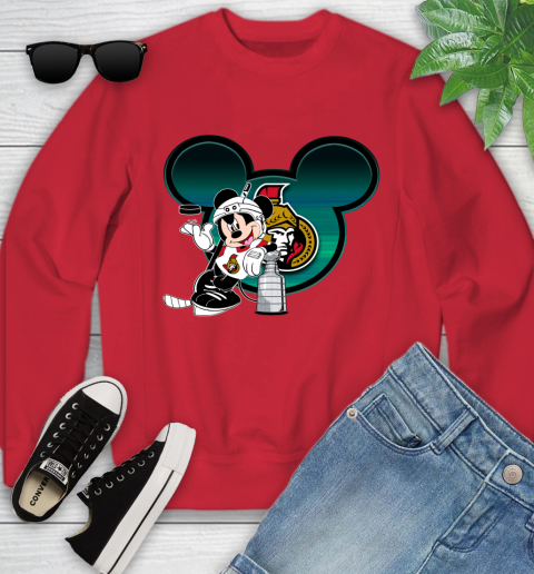 NHL Ottawa Senators Stanley Cup Mickey Mouse Disney Hockey T Shirt Youth Sweatshirt 9