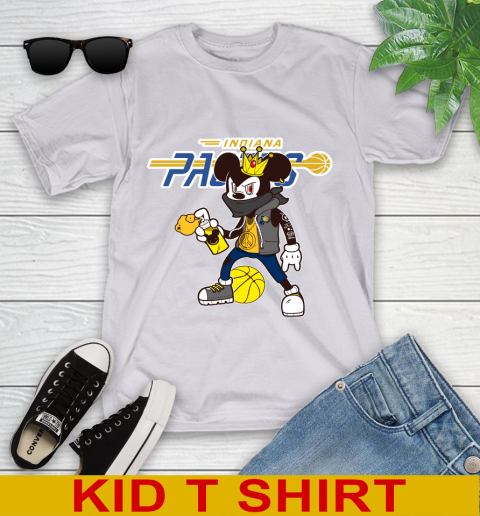 Indiana Pacers NBA Basketball Mickey Peace Sign Sports Youth T-Shirt 5