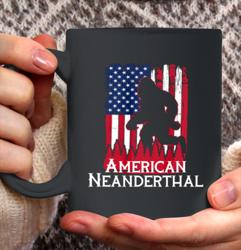 Proud American Neanderthal US Flag for Proud Neanderthals Ceramic Mug 11oz