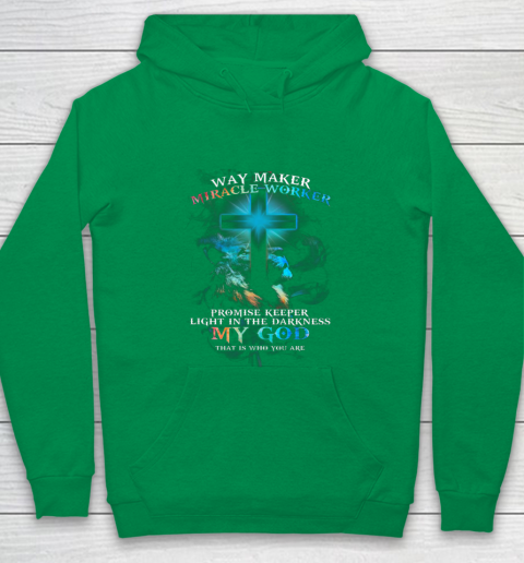 Lion Cross Light Colorful Waymaker Miracle Worker Youth Hoodie