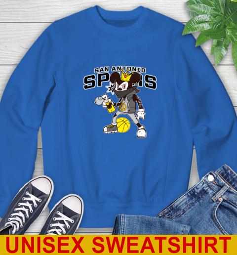 San Antonio Spurs NBA Basketball Mickey Peace Sign Sports Sweatshirt 9