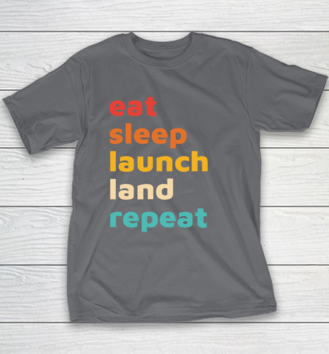 Eat Sleep Launch Land Repeat Youth T-Shirt 5