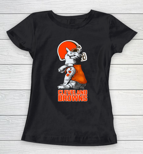 NFL Football My Cat Loves Cleveland Browns Women's T-Shirt
