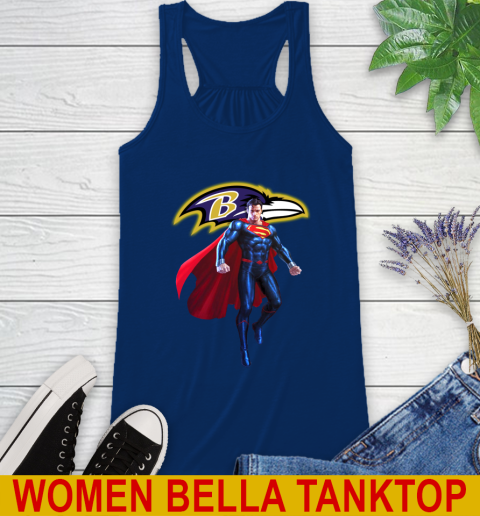 NFL Superman DC Sports Football Baltimore Ravens Racerback Tank 9