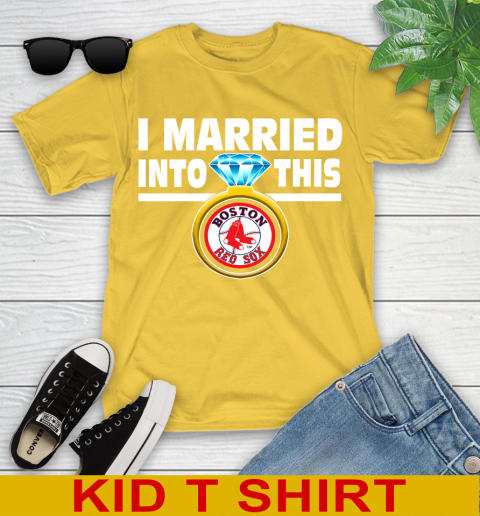 Boston Red Sox MLB Baseball I Married Into This My Team Sports Youth T-Shirt 9