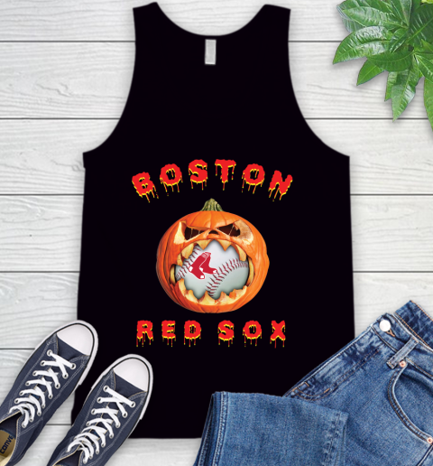 MLB Boston Red Sox Halloween Pumpkin Baseball Sports Tank Top 2